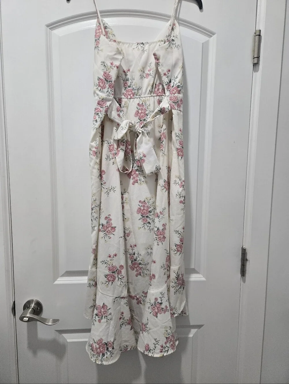 No Boundaries Floral Faux Wrap High Low Ruffle Dress Juniors XL 15-17 Cottagecor